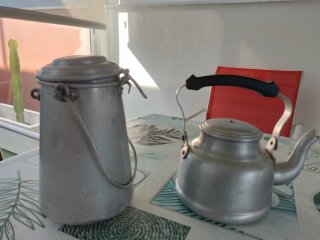 Lechera y Tetera Antiguas, Regalo jarra cerveza,