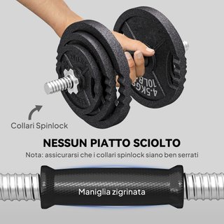 Pesi per Palestra 2 in 1 da 42 kg con 14 Dischi