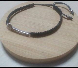 Pulsera Plata 925 Macramé y Circonitas