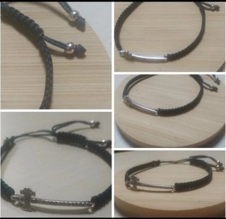 Pulsera Plata 925 Macramé y Circonitas
