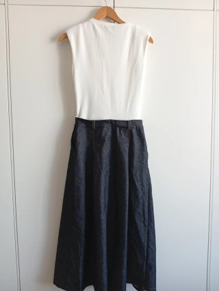 Conjunto Zara Top Blanco y Pantalón Culotte Vaquer