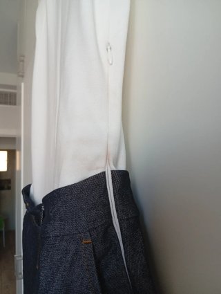 Conjunto Zara Top Blanco y Pantalón Culotte Vaquer