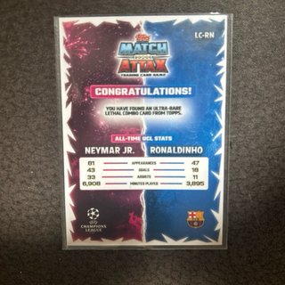 Carta Fútbol Ronaldinho Neymar Topps Match Attax