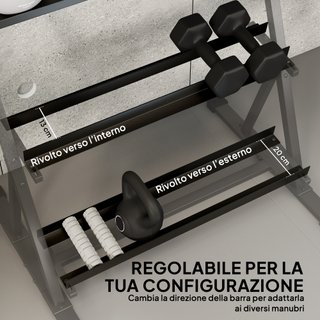 Porta Pesi a 3 Livelli in Acciaio Capacità 200 Kg