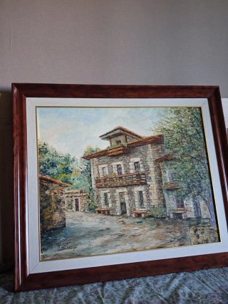 Cuadro Óleo Casa de Piedra