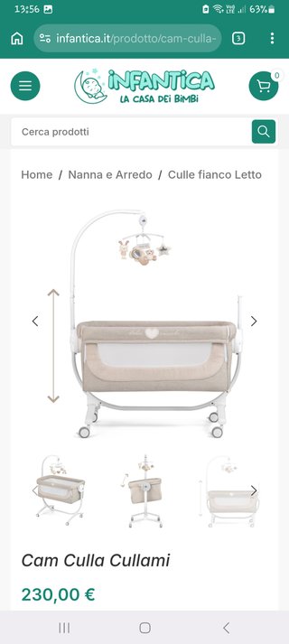 Culla CAM Cullami beige, anno 2022, con accessori