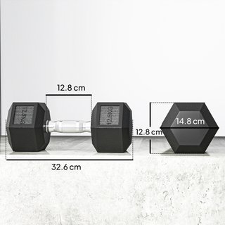 Set di Manubri Palestra da 2x12.5 kg Esagonale