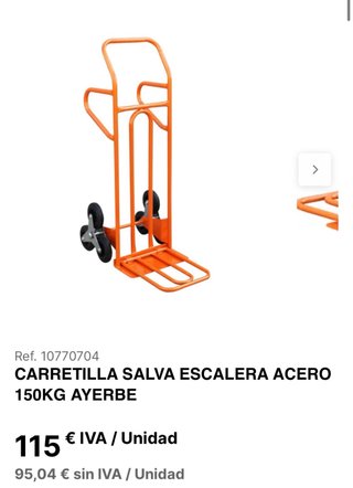 Carretilla salvaescaleras acero 150kg
