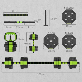 Set Pesi Palestra 6 in 1 Multifunzione da 20kg