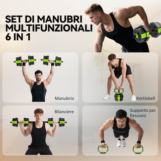 Set Pesi Palestra 6 in 1 Multifunzione da 20kg