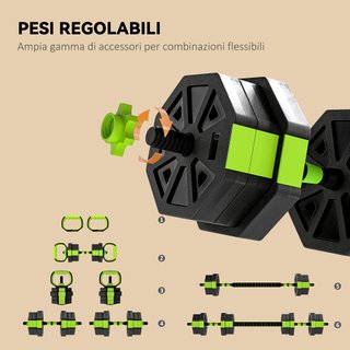 Set Pesi Palestra 6 in 1 Multifunzione da 20kg