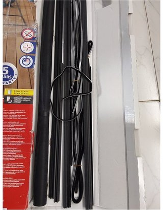 Tesa Insect Stop FALT - Zanzariera per porte con telaio in alluminio pieghevole - Telaio telescopico regolabile - Antracite