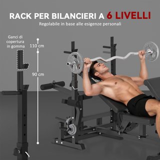 Panca Palestra Regolabile con Supporto Bilanciere