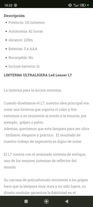 Linterna Led Lenser L7