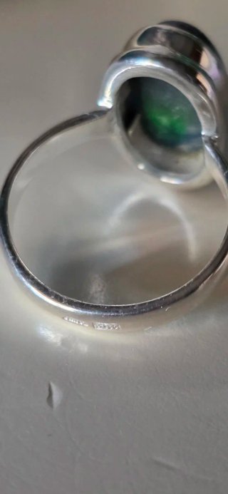 Magnifico opalo negro australiano anillo talla 17