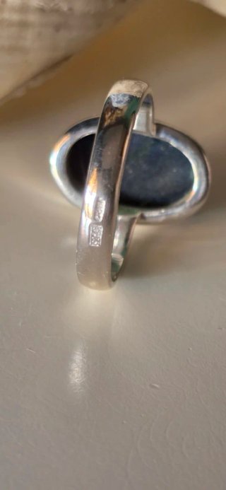 Magnifico opalo negro australiano anillo talla 17