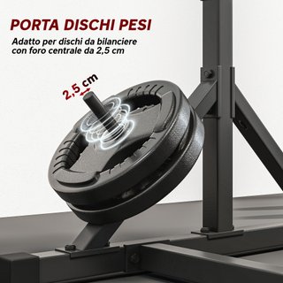 Squat Rack Regolabile con Doppio Supporto Nero
