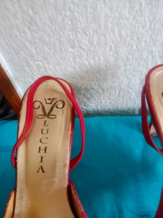 Zapatos de fiesta Luchia rojos y dorados