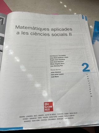 Matemàtiques aplicades a les Ciències Socials, ...