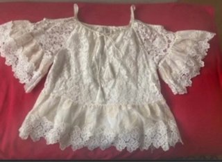 Blusa Boho Encaje Hombros Descubiertos