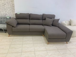 Sofá chaise longue tela marron