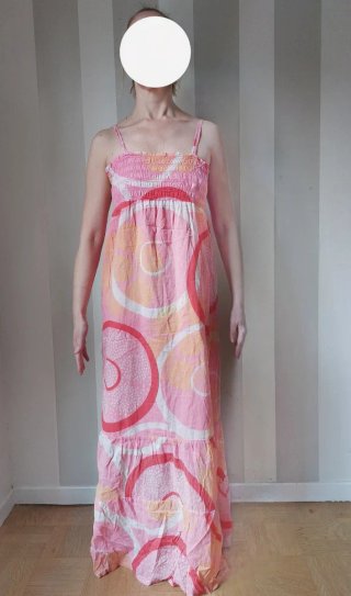 Vestido largo estampado multicolor
