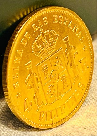 Moneda 4 Pesos Manila 1868 Isabel II