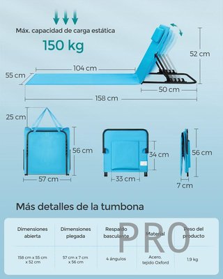 Tumbona de playa portátil - Songmics