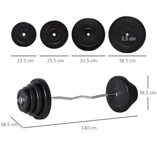 Set Bilanciere Dischi 70kg Impugnatura Antiscivolo
