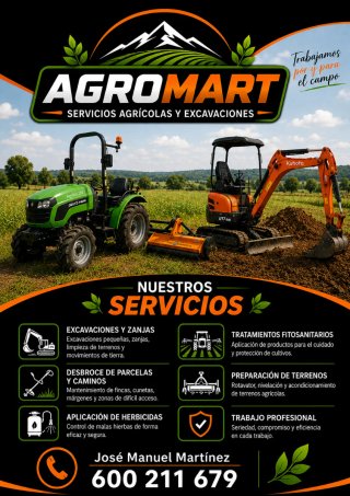 Servicios agrícolas y excavaciones