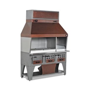 Barbacoa de obra con horno de leña