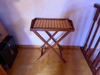 Mesita plegable madera maciza con bandeja
