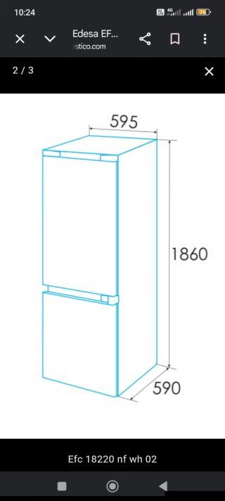 Nevera Edesa Combi Blanca