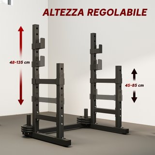 Porta Bilanciere Regolabile 2 Livelli Nero Acciaio