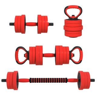 Set Pesi 4 in 1 da 30kg Convertibile in Kettlebell