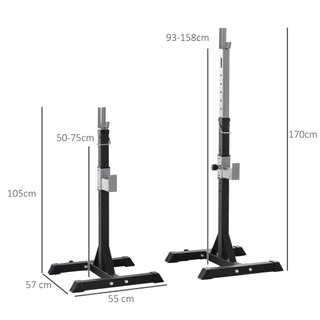 Set 2 Rack Porta Bilanciere Altezza Regolabile