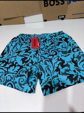 Hugo Boss Bañador Estampado Azul y Negro