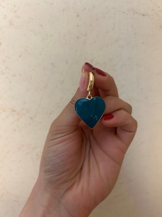 Orecchini a cuore oro e blu
