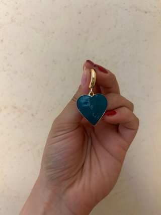 Orecchini a cuore oro e blu