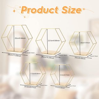 Juego 5 Estanterías Hexagonales Doradas