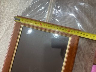 Cornice foto legno marrone e oro