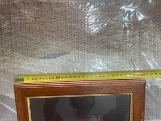 Cornice foto legno marrone e oro
