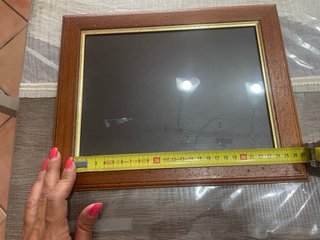 Cornice foto legno marrone e oro