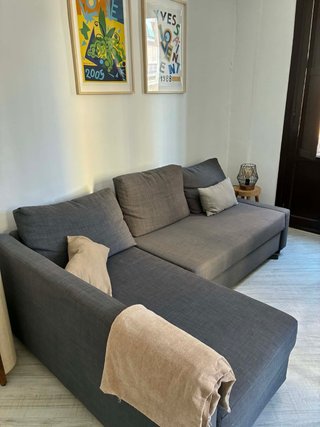 Sofá Cama Ikea Gris Tela