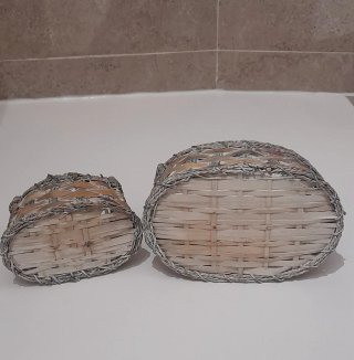 2 cestos tipo mimbre