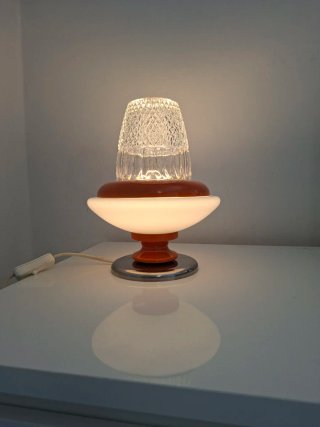 Lampada vintage arancione e trasparente