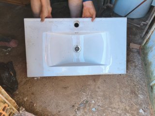 Lavamanos de cerámica blanco