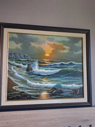 Cuadro de marina al atardecer