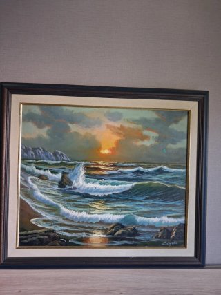 Cuadro de marina al atardecer