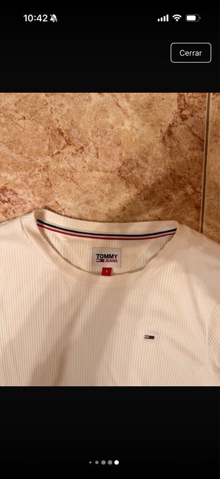 Camiseta Tommy Hilfiger S Blanca Mujer Ajustada